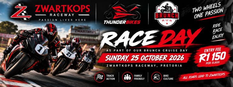 Zwartkops Brunch Run and ThunderBikes Race Day – 25 October 2026