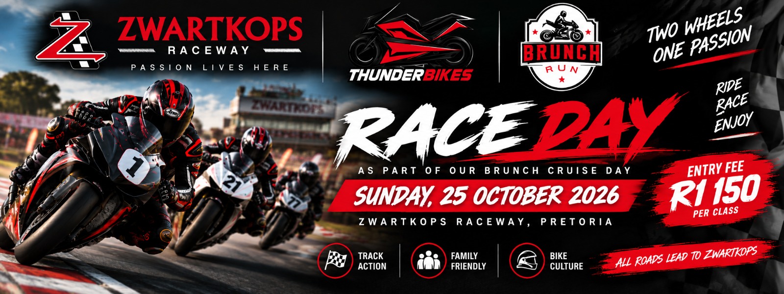 Zwartkops Brunch Run and ThunderBikes Race Day – 25 October 2026