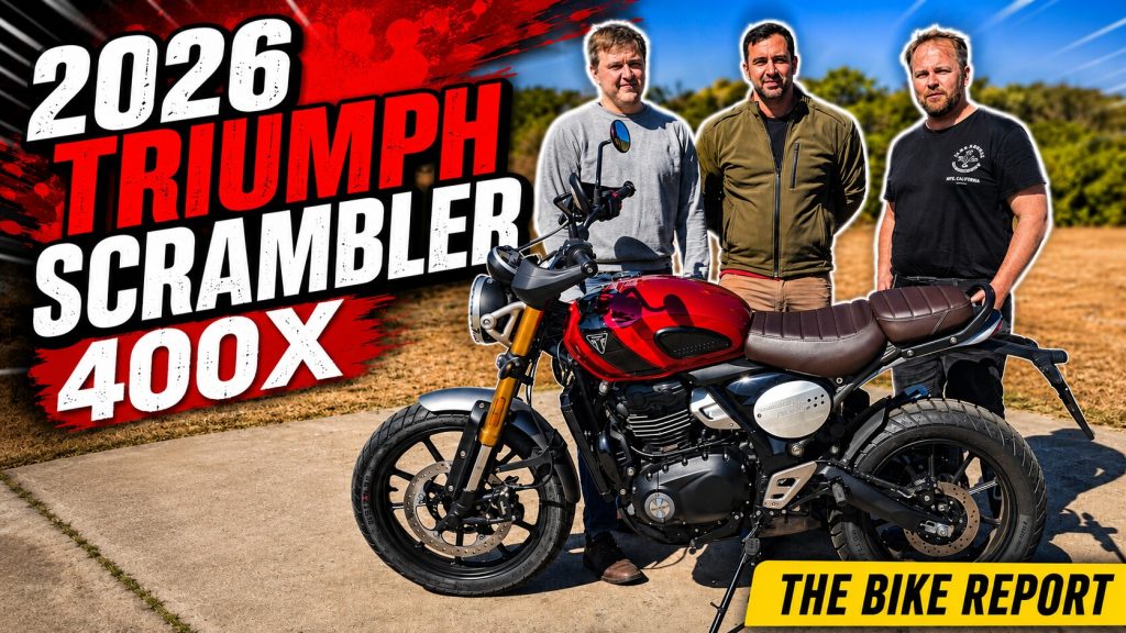 2026 Triumph Scrambler 400 X review with Tiaan, Ben and Reginald