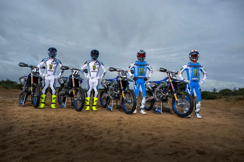 Yamaha factory MXGP and MX2 team with 2026 race motorcycles