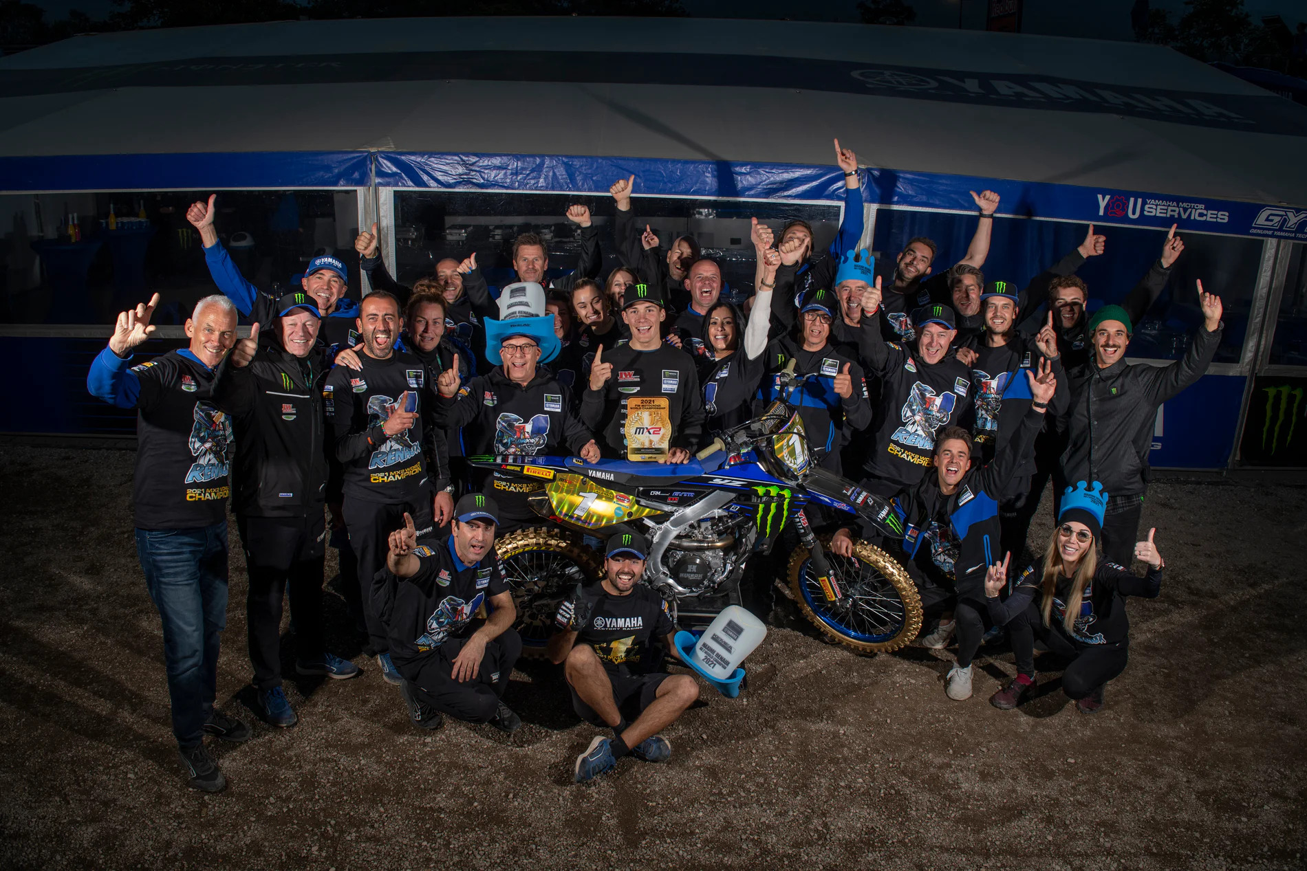 Maxime Renaux celebrates 2021 MX2 World Championship