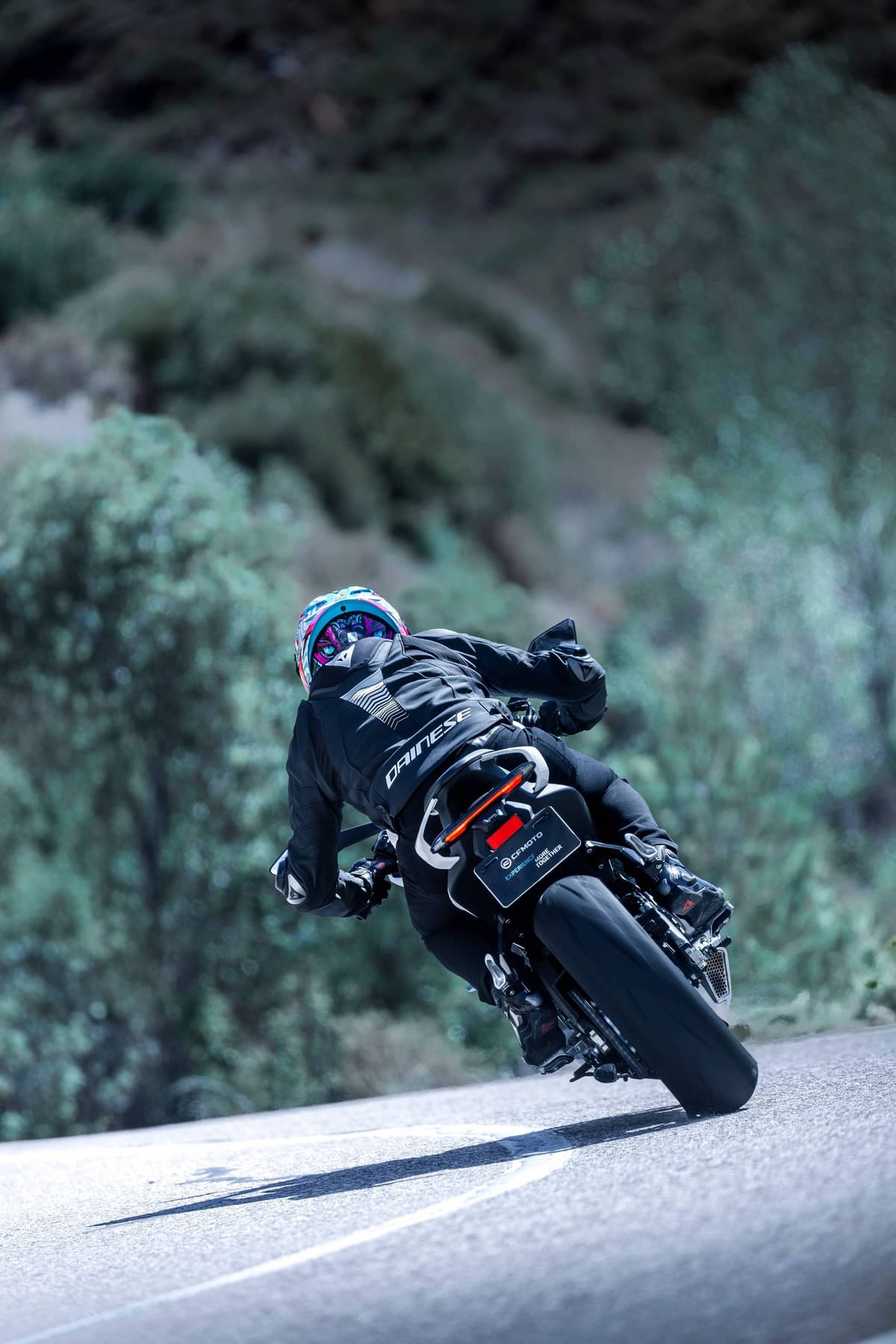 CFMOTO 675SR-R in white during official track testing