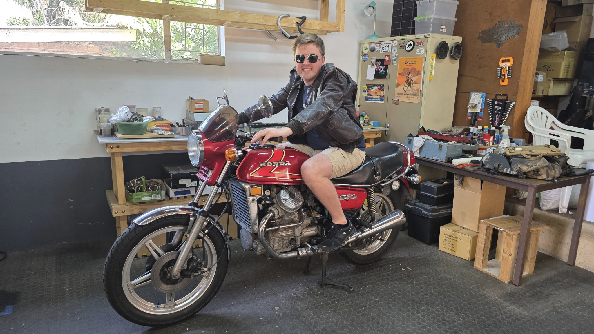 Ben Viljoen with the classic Honda CX500