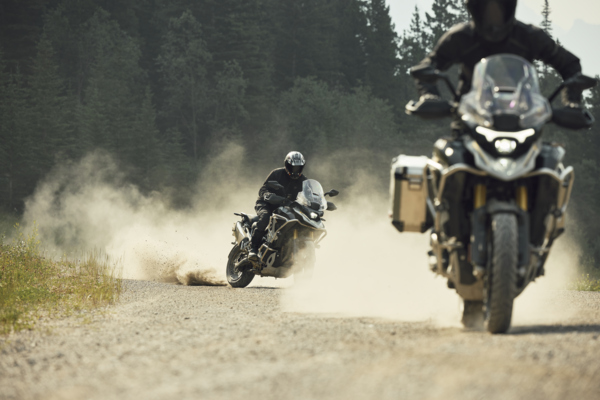 The new Tiger 1200 Rally Explorer on gravel.